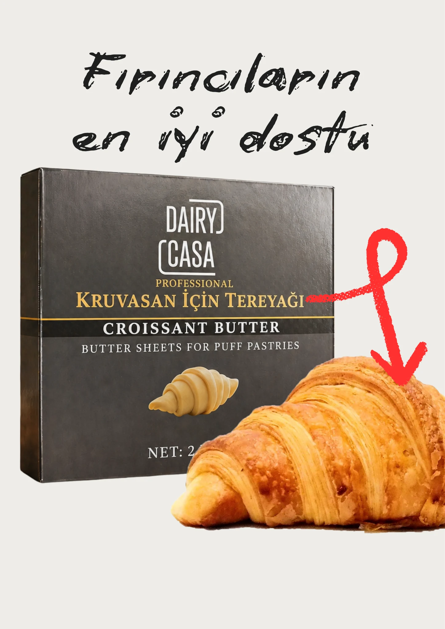 Kruvasan tereyağı levhası